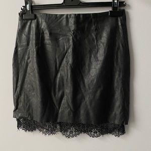 Black Faux Leather Mini Skirt
